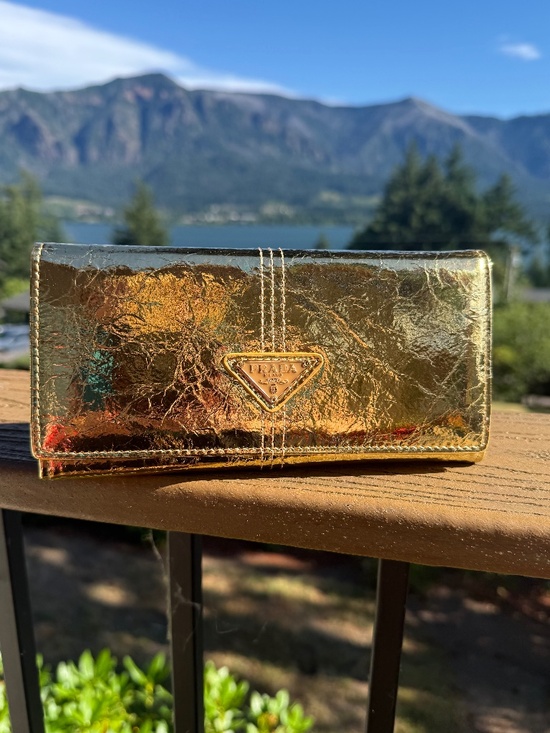 Handbags - Prada Gold Wallet - Read Description